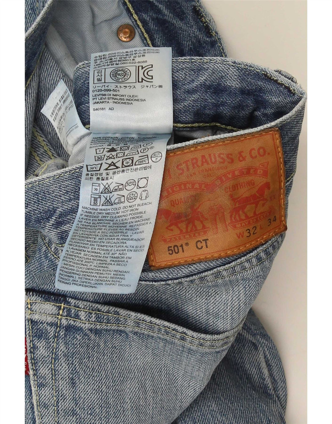 Levi's Uomo 501 Jeans dritti W32 L31 Cotone Blu