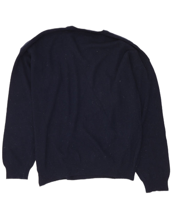Maglione da uomo con scollo a V Sergio Tacchini 2XL in lana blu navy