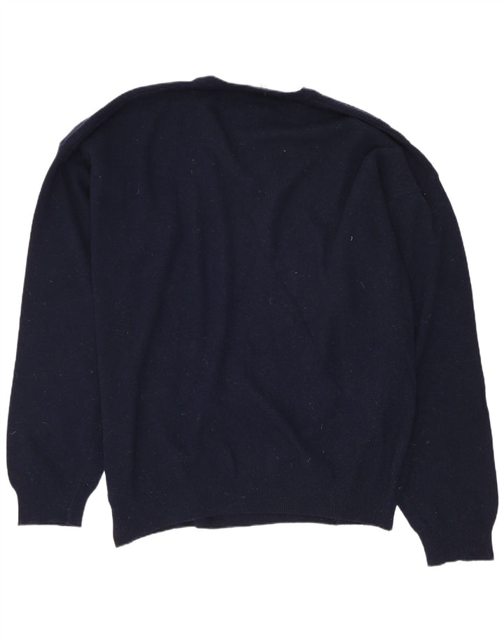 Maglione da uomo con scollo a V Sergio Tacchini 2XL in lana blu navy