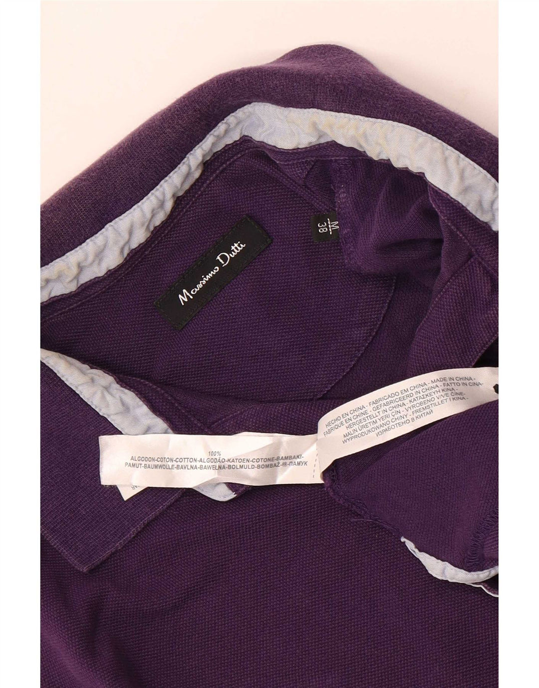 Polo da uomo Massimo Dutti in cotone viola medio