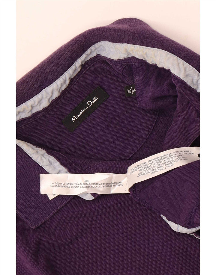 Polo da uomo Massimo Dutti in cotone viola medio