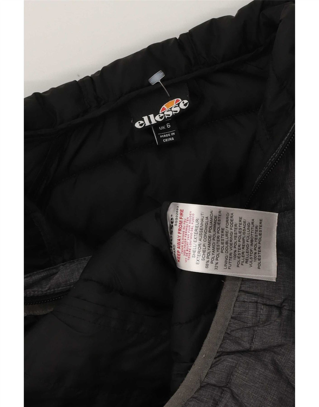 Giacca imbottita con cappuccio da donna Ellesse UK 6 XS poliestere grigio