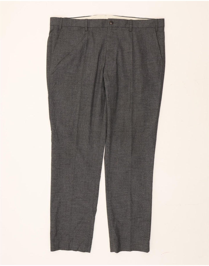 Pantaloni chino slim da uomo Marks & Spencer W38 L31 poliestere grigio