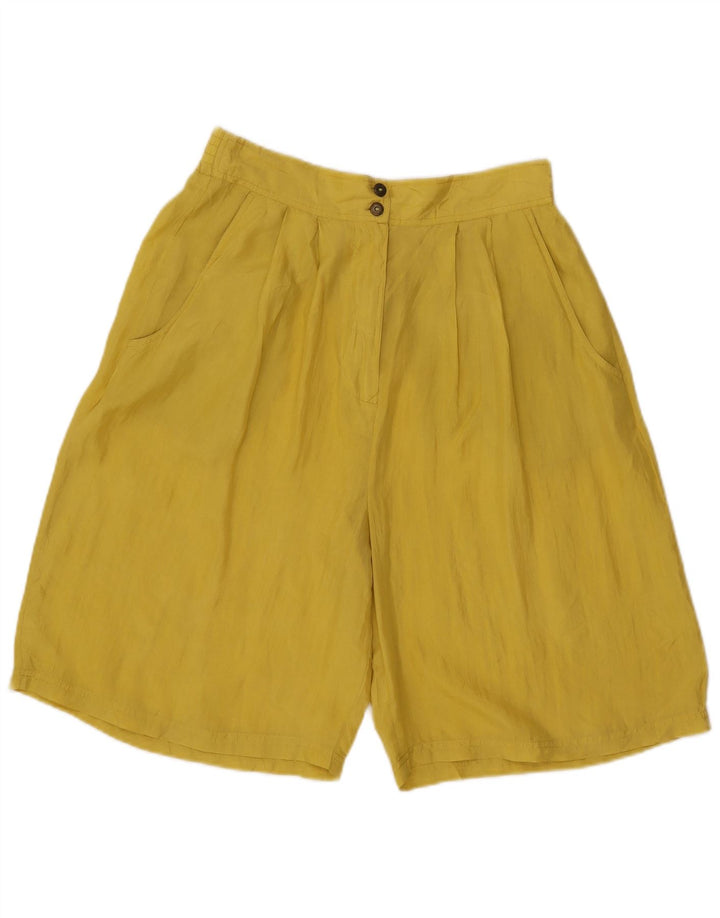 Pantaloncini Bermuda con pegging a vita alta da donna MPG IT 44 medio W29 seta gialla