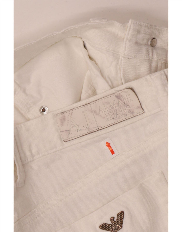 Jeans dritti regolari da donna Armani W29 L30 cotone bianco