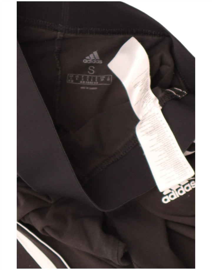 ADIDAS Womens Leggings UK 8/10 Small  Black Cotton