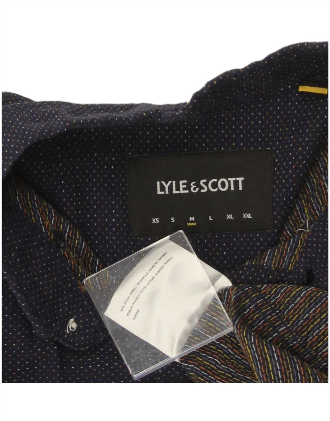Camicia da uomo LYLE & SCOTT in cotone maculato medio blu navy