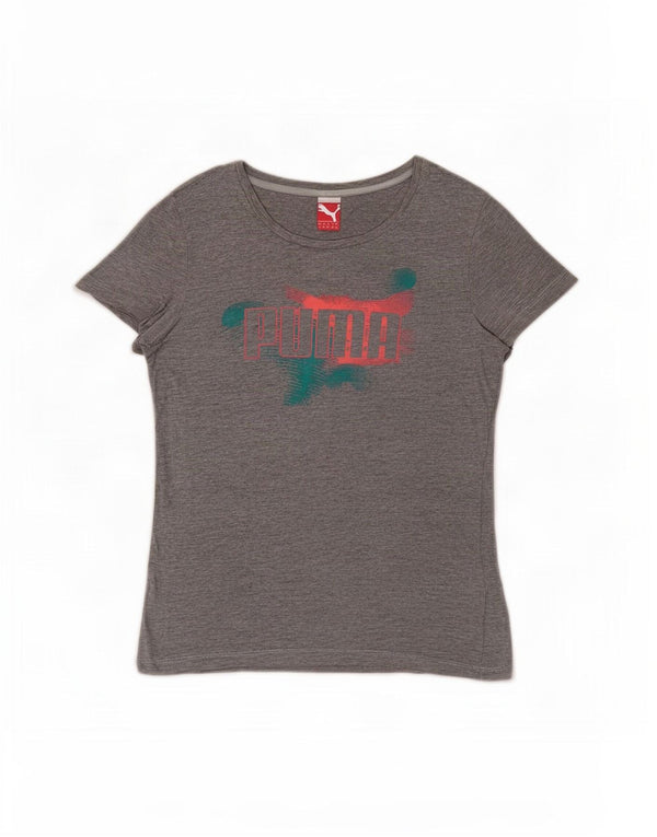 T-shirt grafica da donna Puma UK 10 piccola grigia