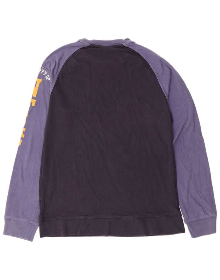 Top grafico da uomo Nike manica lunga UK 39/41 medio blu navy