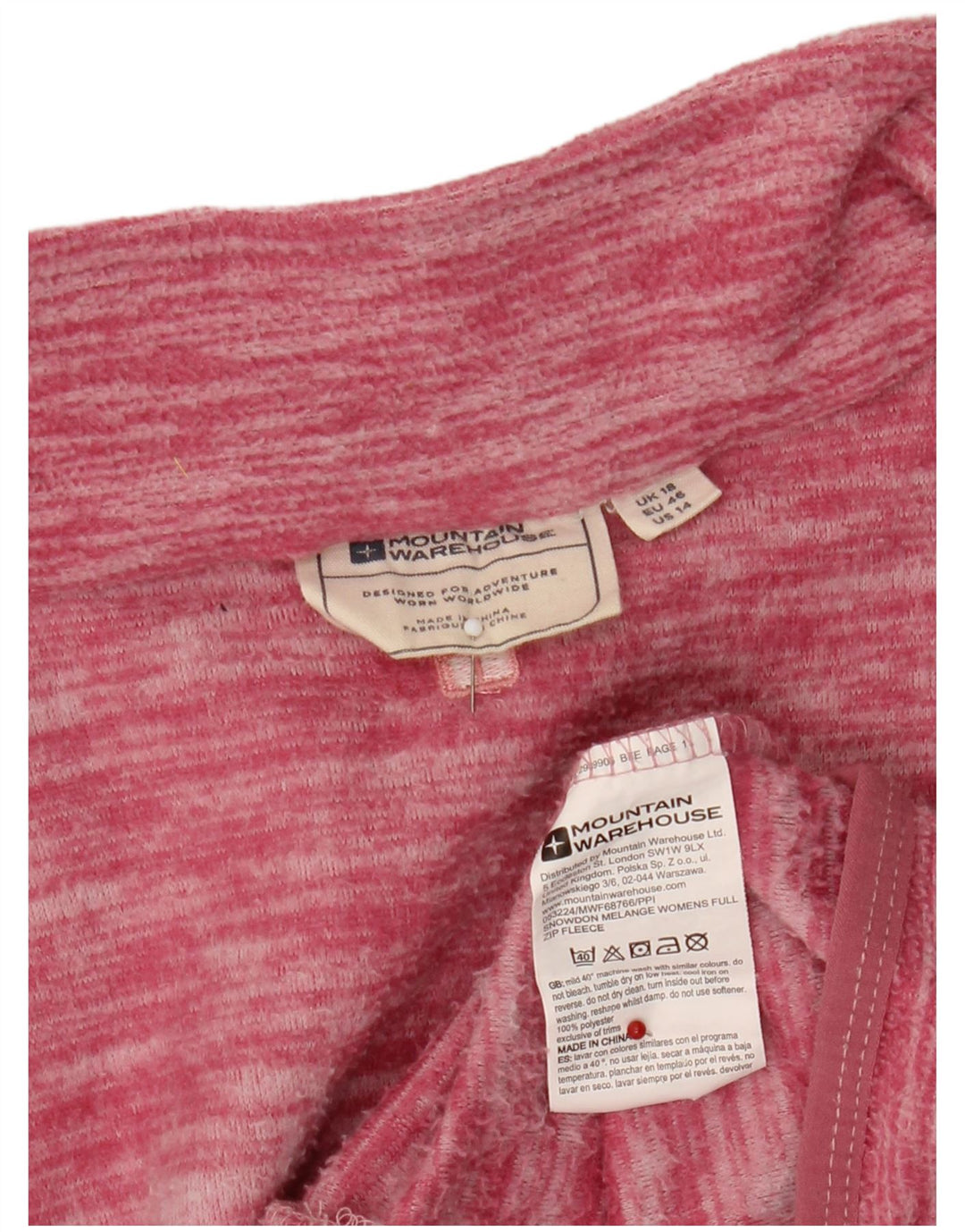 Giacca in pile da donna Mountain Warehouse UK 18 XL Poliestere screziato rosa