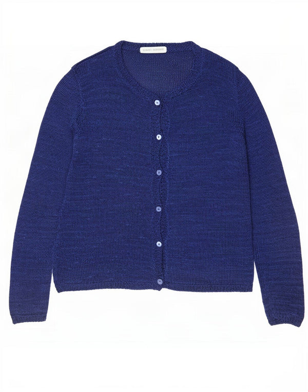 Maglione cardigan da donna Claudio Ferretti UK 12 blu medio screziato