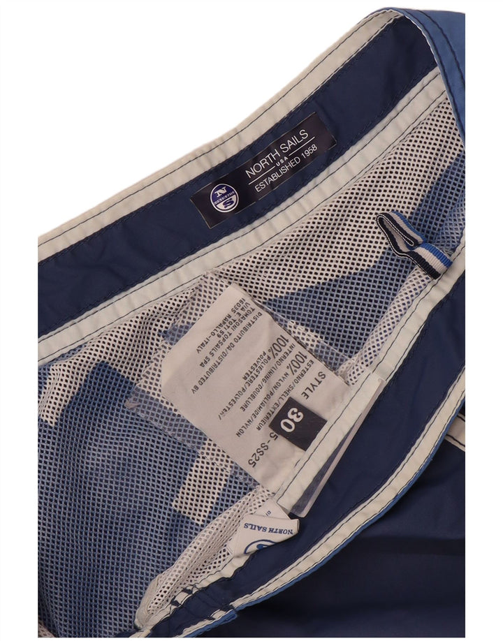 Pantaloncini da bagno grafici da uomo North Sails nylon medio a blocchi di colore blu navy