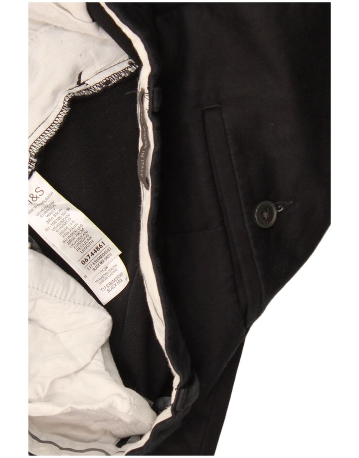 Pantaloni chino slim da uomo Marks & Spencer W34 L31 cotone nero