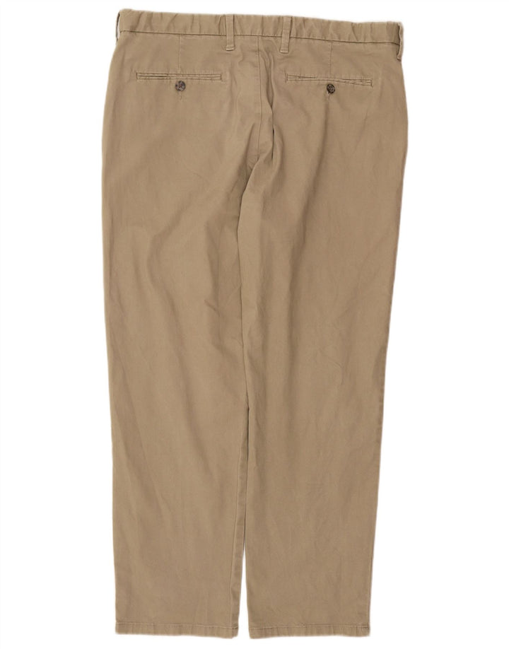 Pantaloni chino dritti regolari da uomo Marks & Spencer W36 L29 cotone beige