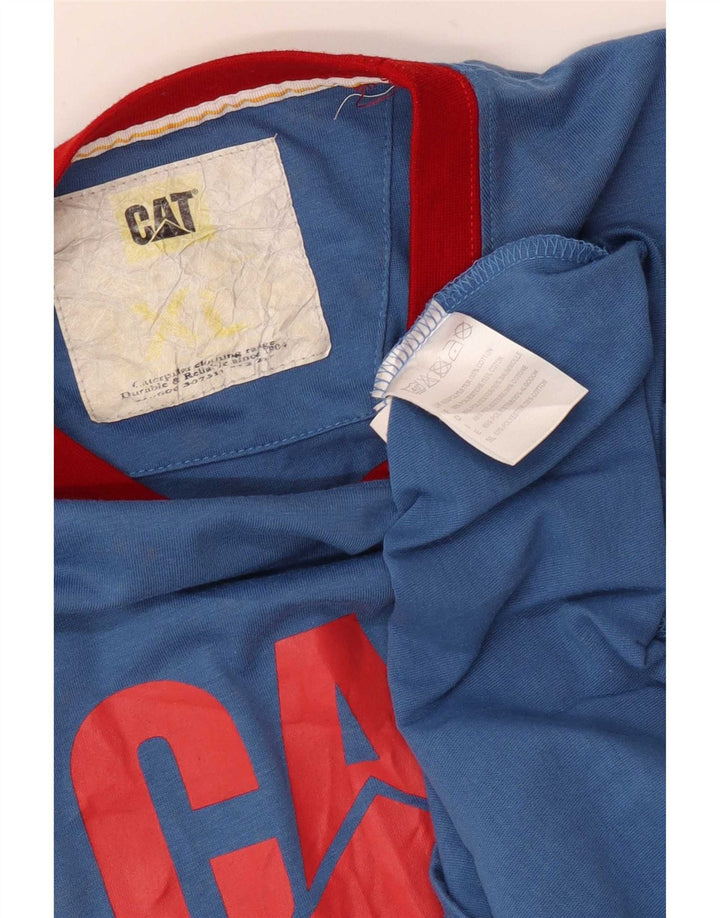 T-shirt grafica da uomo Caterpillar Top XL poliestere blu