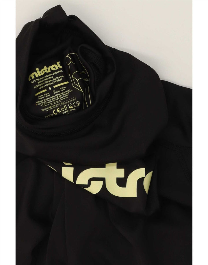 Mistral Felpa con cappuccio da uomo con grafica e collo con zip Top piccola in poliestere nero