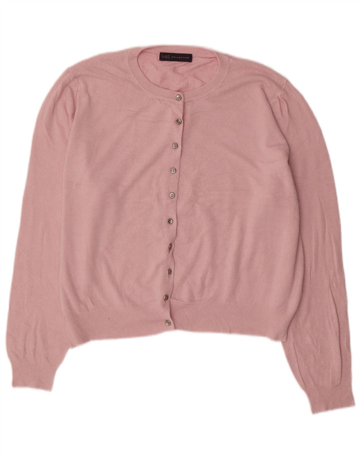 Maglione cardigan da donna Marks & Spencer UK 20 2XL Viscosa rosa