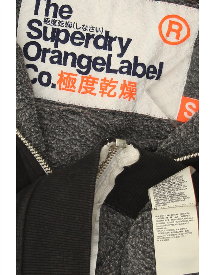Maglione con cappuccio e zip da uomo Superdry piccolo in cotone nero