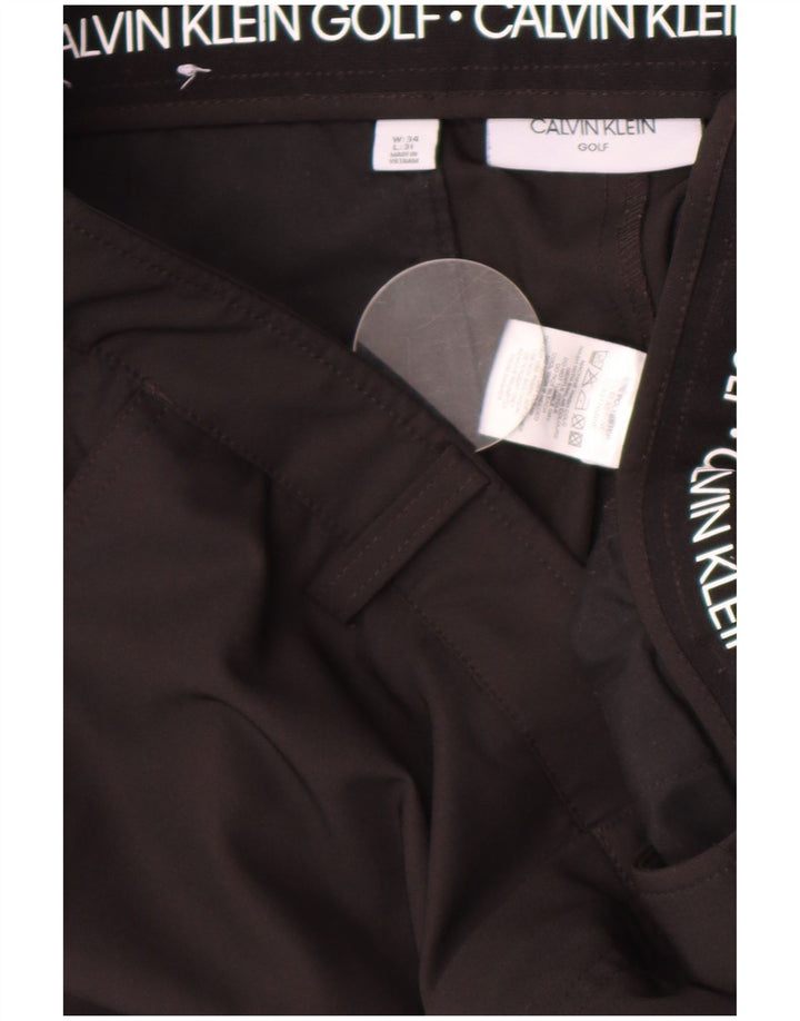 Pantaloni chino dritti da uomo Calvin Klein W34 L31 poliestere nero