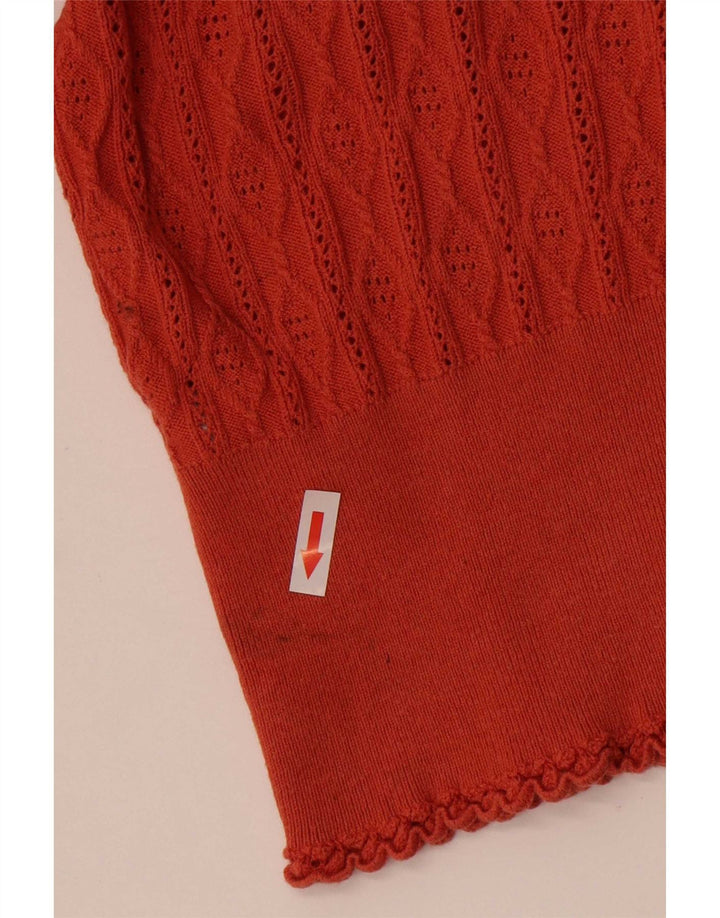 Maglione cardigan oversize da donna Oasis UK 14 Cotone arancione medio