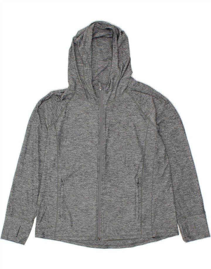 ATHLETA Womens Zip Hoodie Sweater UK 16 Large Grey Polyester Vintage Athleta and Second-Hand Athleta from Messina Hembry 