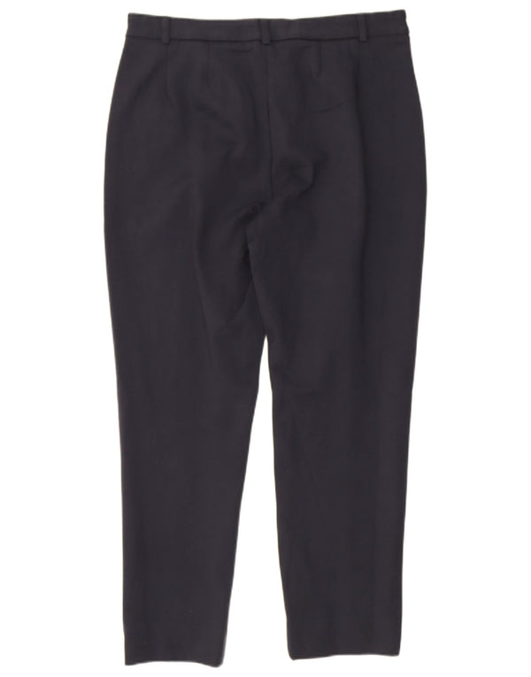 Pantaloni da abito corto da donna Marks & Spencer UK 12 medio W30 L24 blu navy