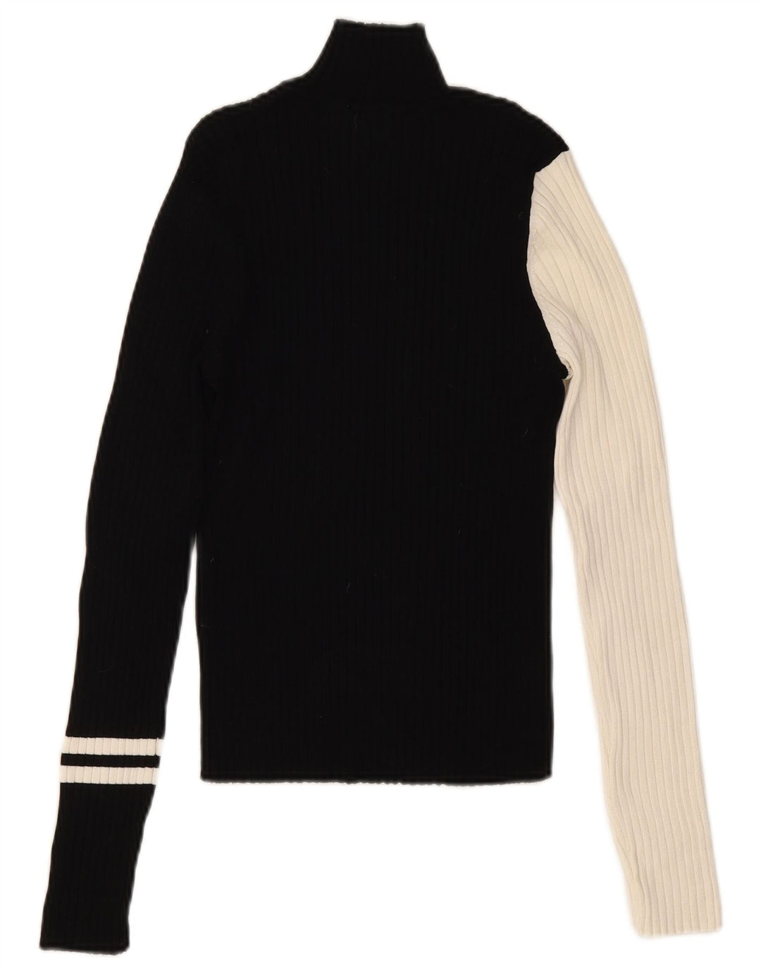 Maglione corto da donna Zara con collo dolcevita UK 12 blocco colore nero medio