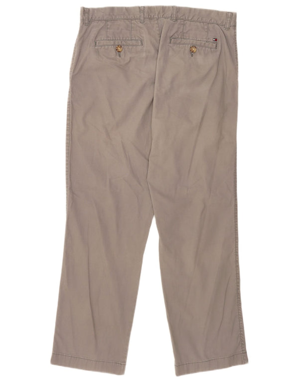 Pantaloni chino vestibilità regolare da uomo Tommy Hilfiger W34 L30 cotone grigio