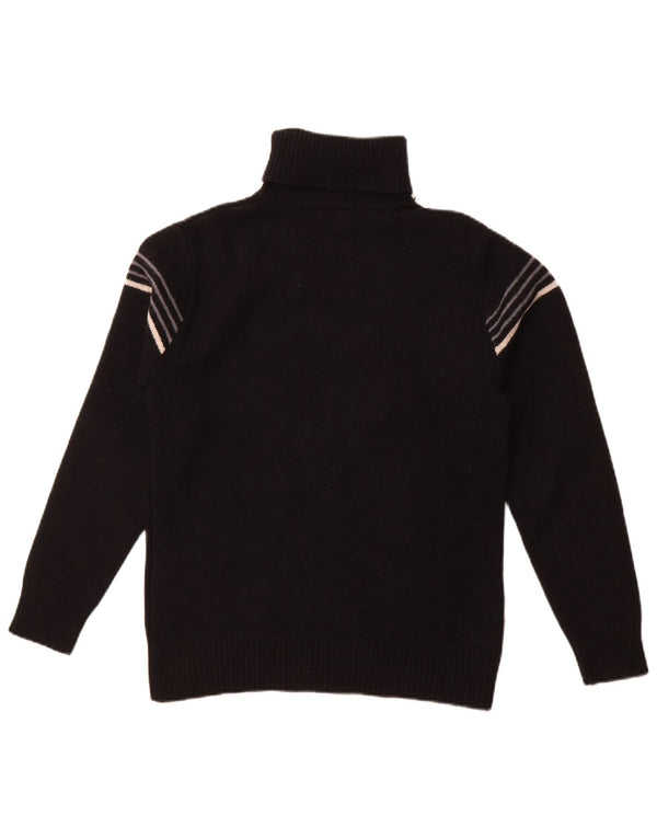 Maglione maglione a collo alto da donna LEVI'S UK 10 Lana d'agnello a righe nere piccole