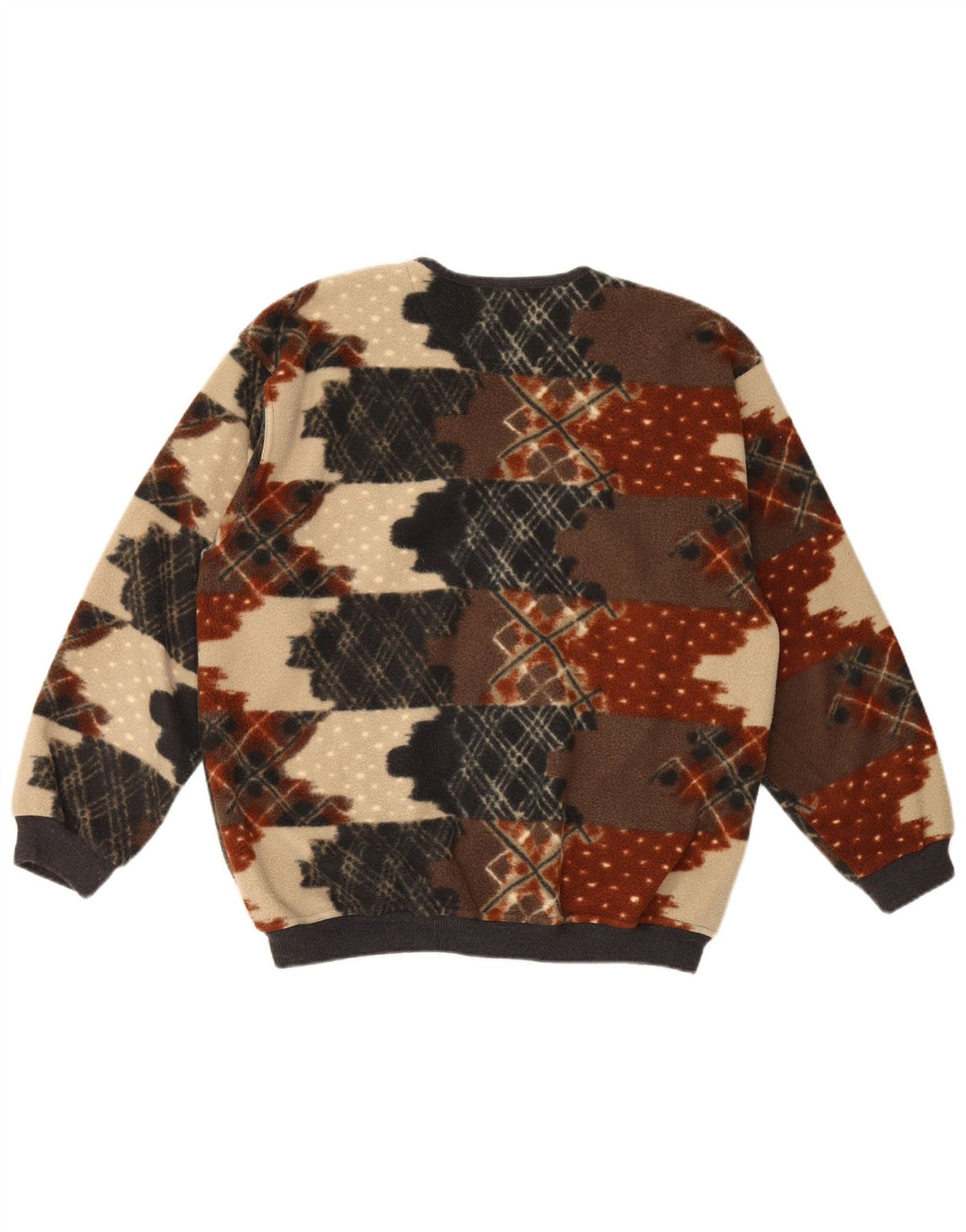 Giacca in pile vintage da uomo IT 50 Poliestere geometrico multicolore medio