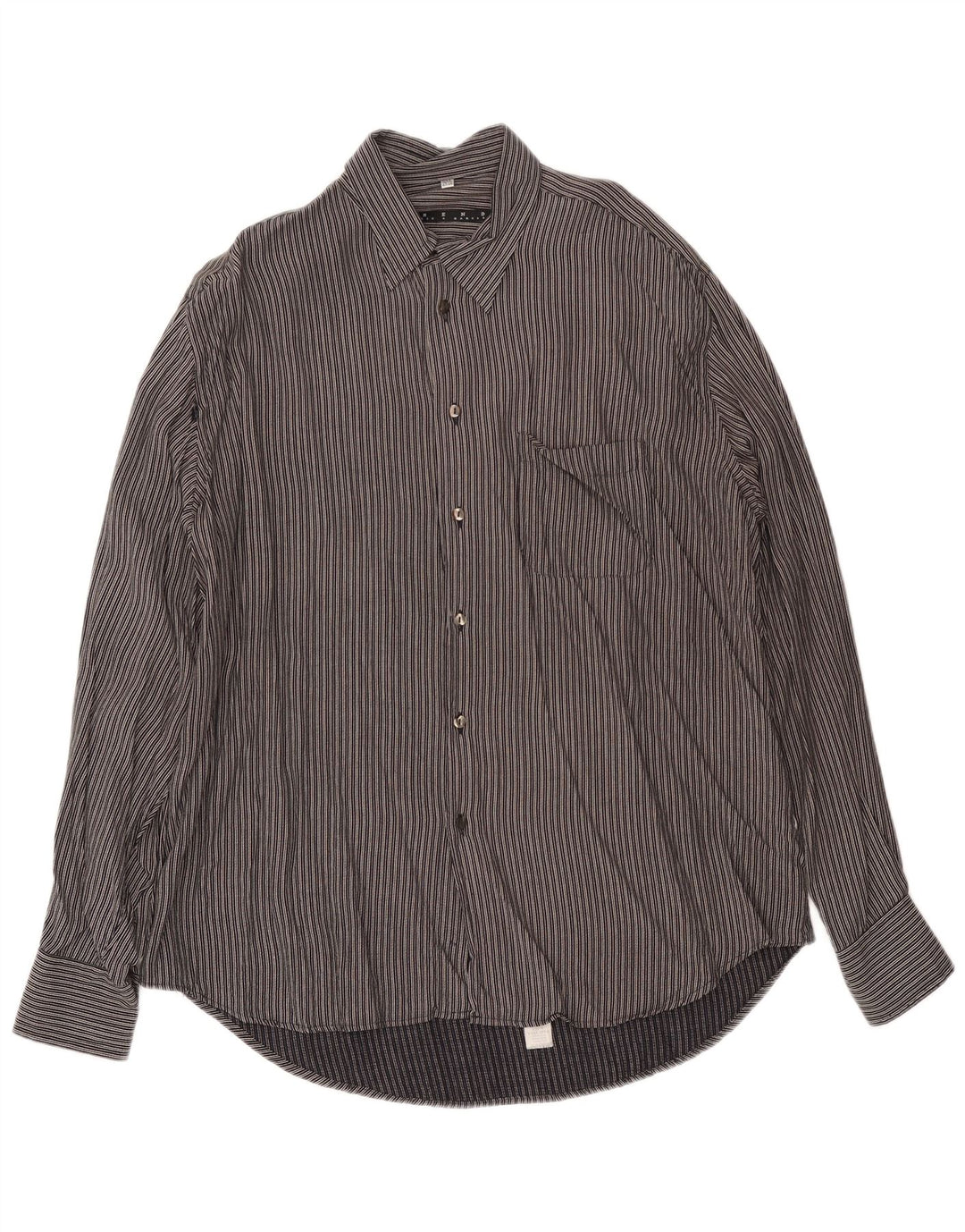 Camicia da uomo taglia 45/46 2XL viscosa rigata nera