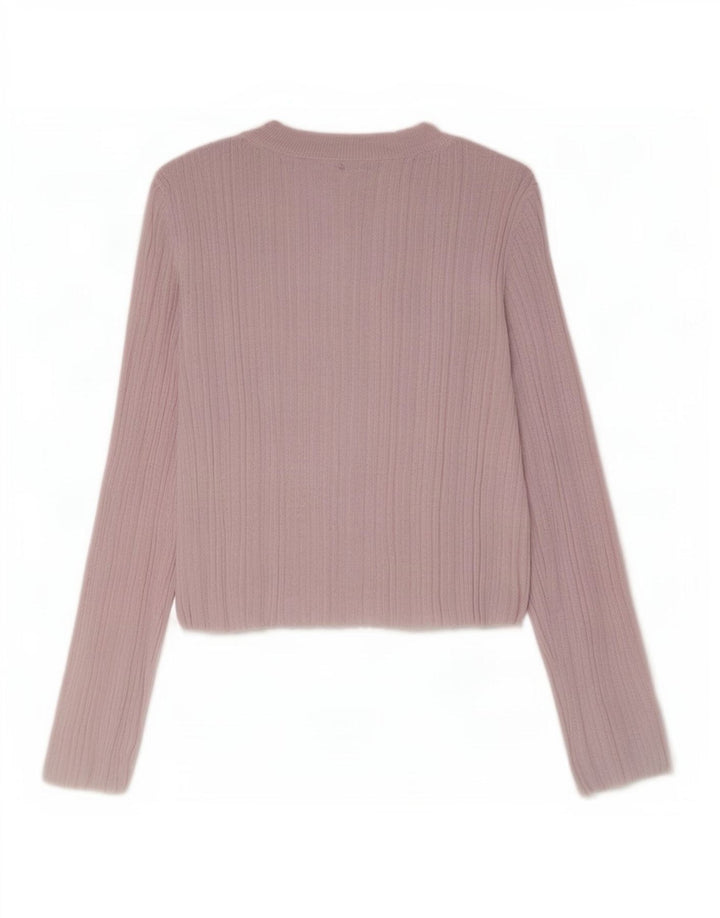 Top corto da donna Zara a maniche lunghe UK 12 Viscosa rosa medio