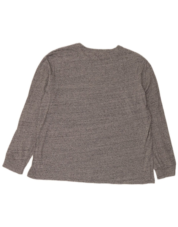 Polo Ralph Lauren Top da uomo a maniche lunghe 2XL in cotone chiazzato grigio