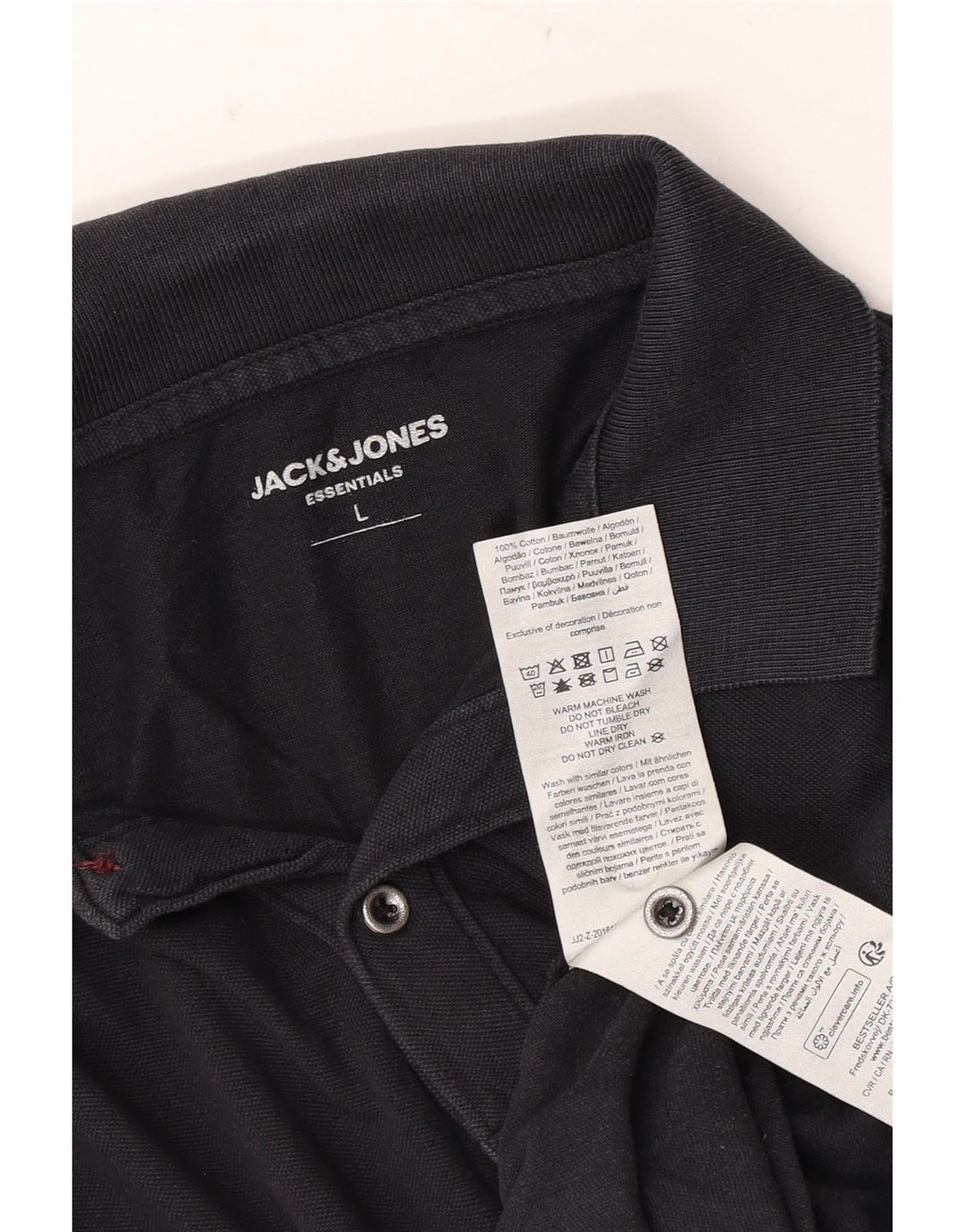 Polo da uomo Jack & Jones grande in cotone nero