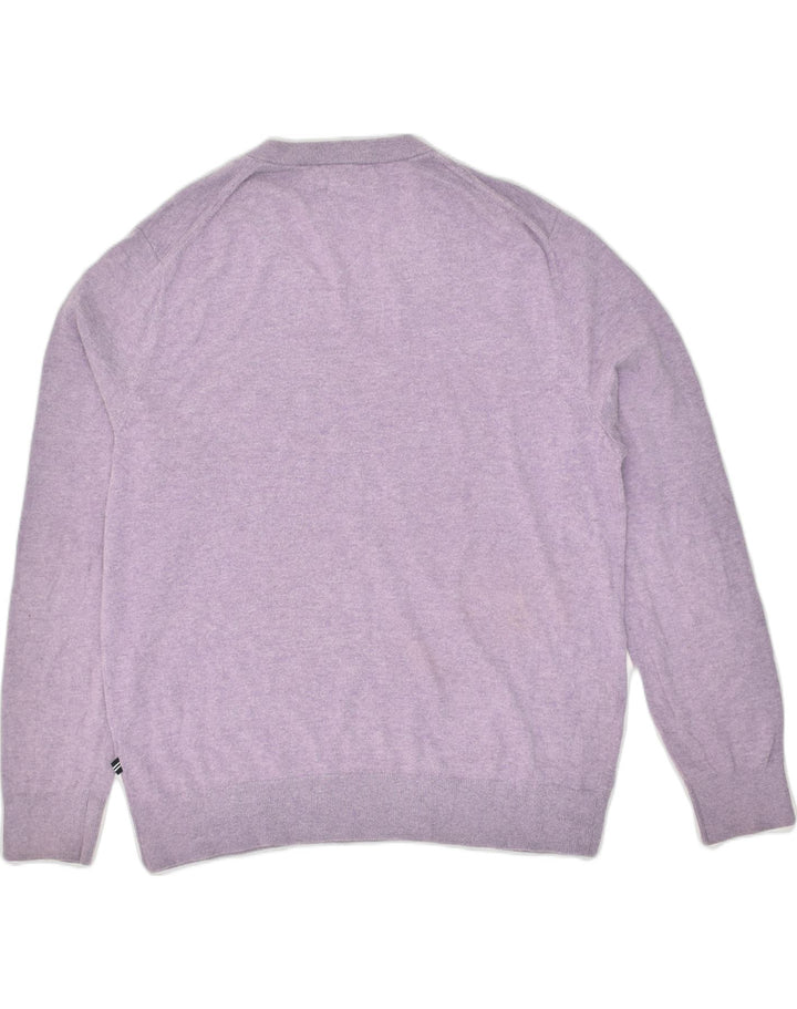 NAUTICA Mens Navtech V-Neck Jumper Sweater Medium Purple Cotton | Vintage Nautica | Thrift | Second-Hand Nautica | Used Clothing | Messina Hembry 