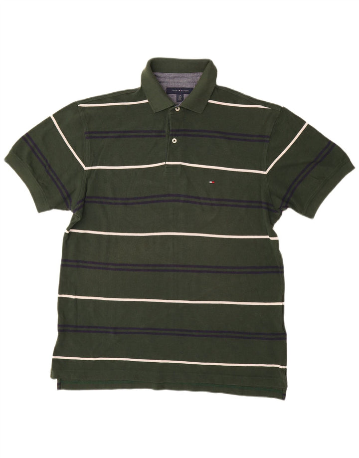 TOMMY HILFIGER Polo da uomo in cotone a righe verdi grandi