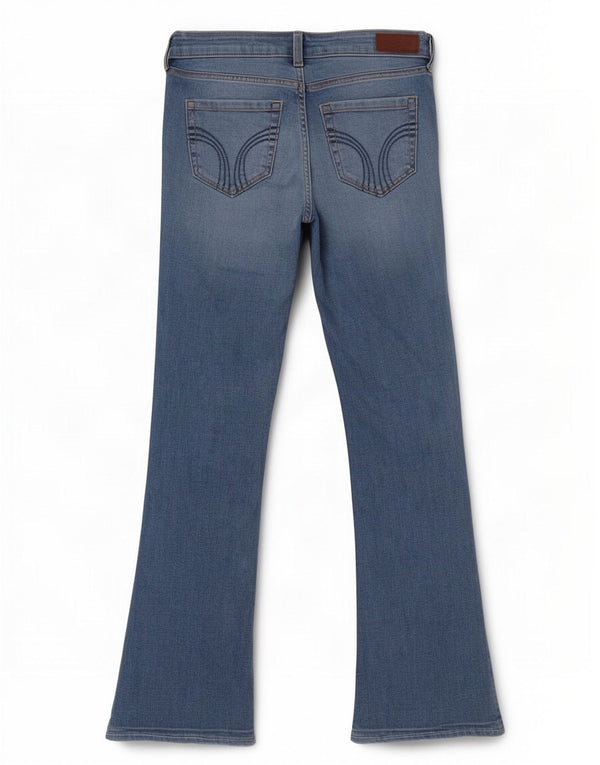 Jeans Bootcut Hollister da donna a vita bassa US 6 medi W28 L30 cotone blu