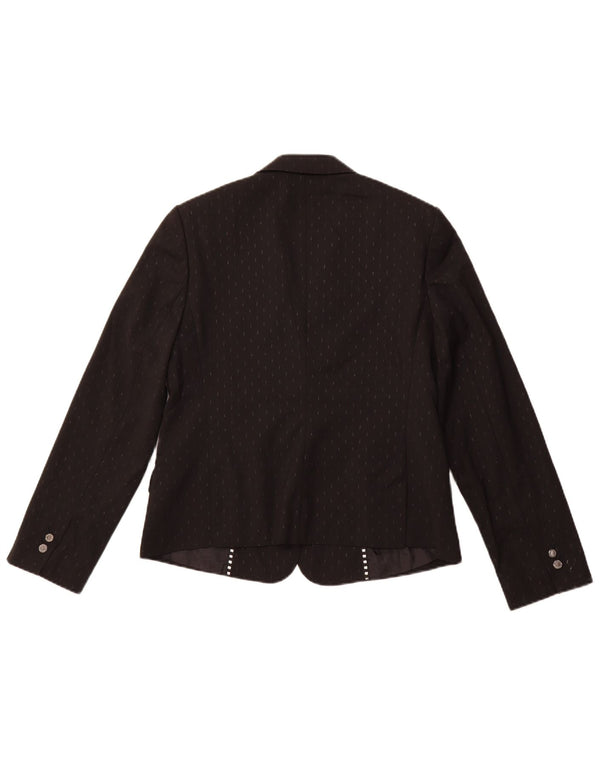 Giacca blazer da donna a 1 bottone TED BAKER taglia 4 grande nera maculata