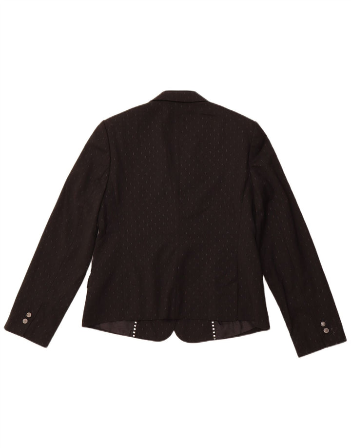 Giacca blazer da donna a 1 bottone TED BAKER taglia 4 grande nera maculata