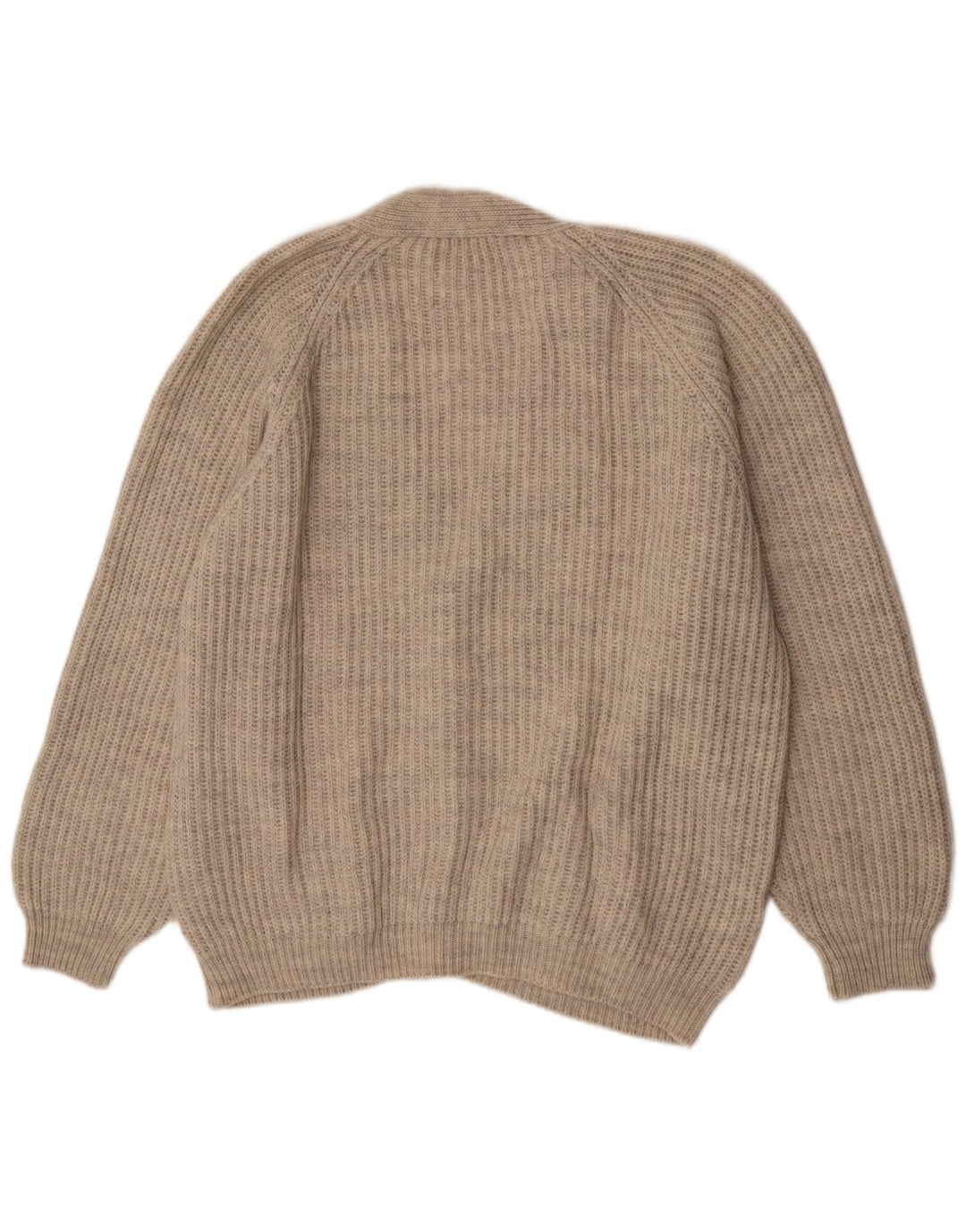 Maglione cardigan da uomo vintage XL in lana beige