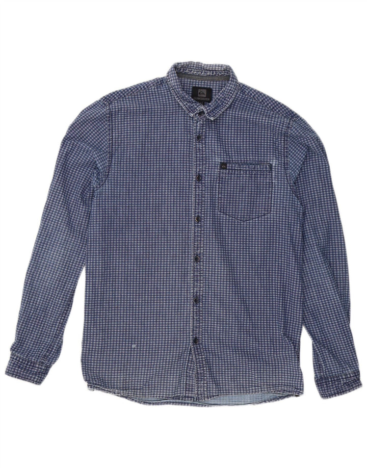 Camicia Quiksilver da uomo slim fit in cotone a quadri blu navy medio