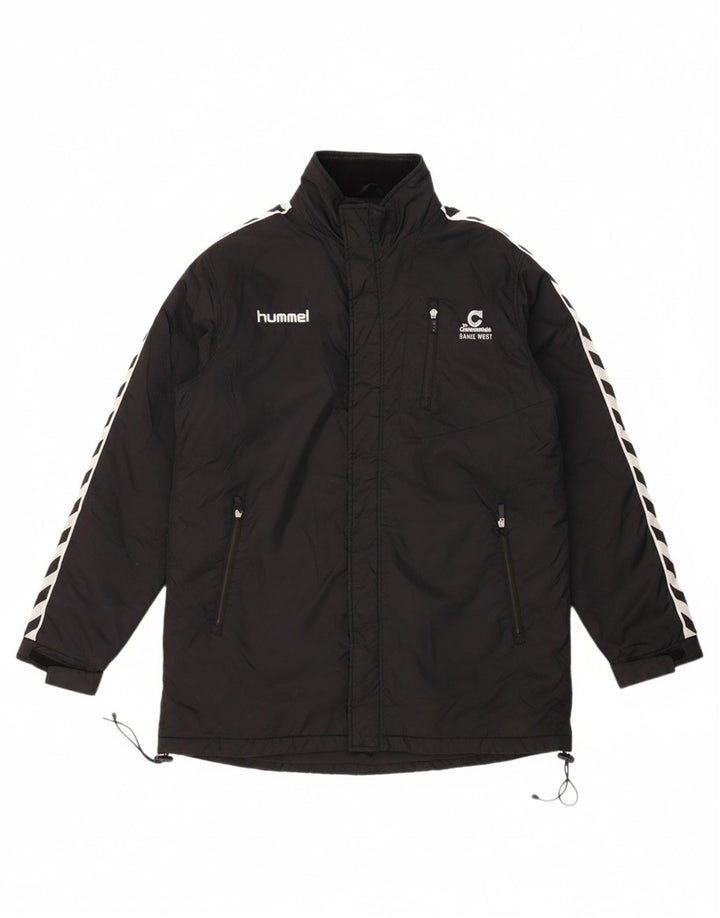 HUMMEL Mens Graphic Windbreaker Coat UK 42 XL Black Nylon