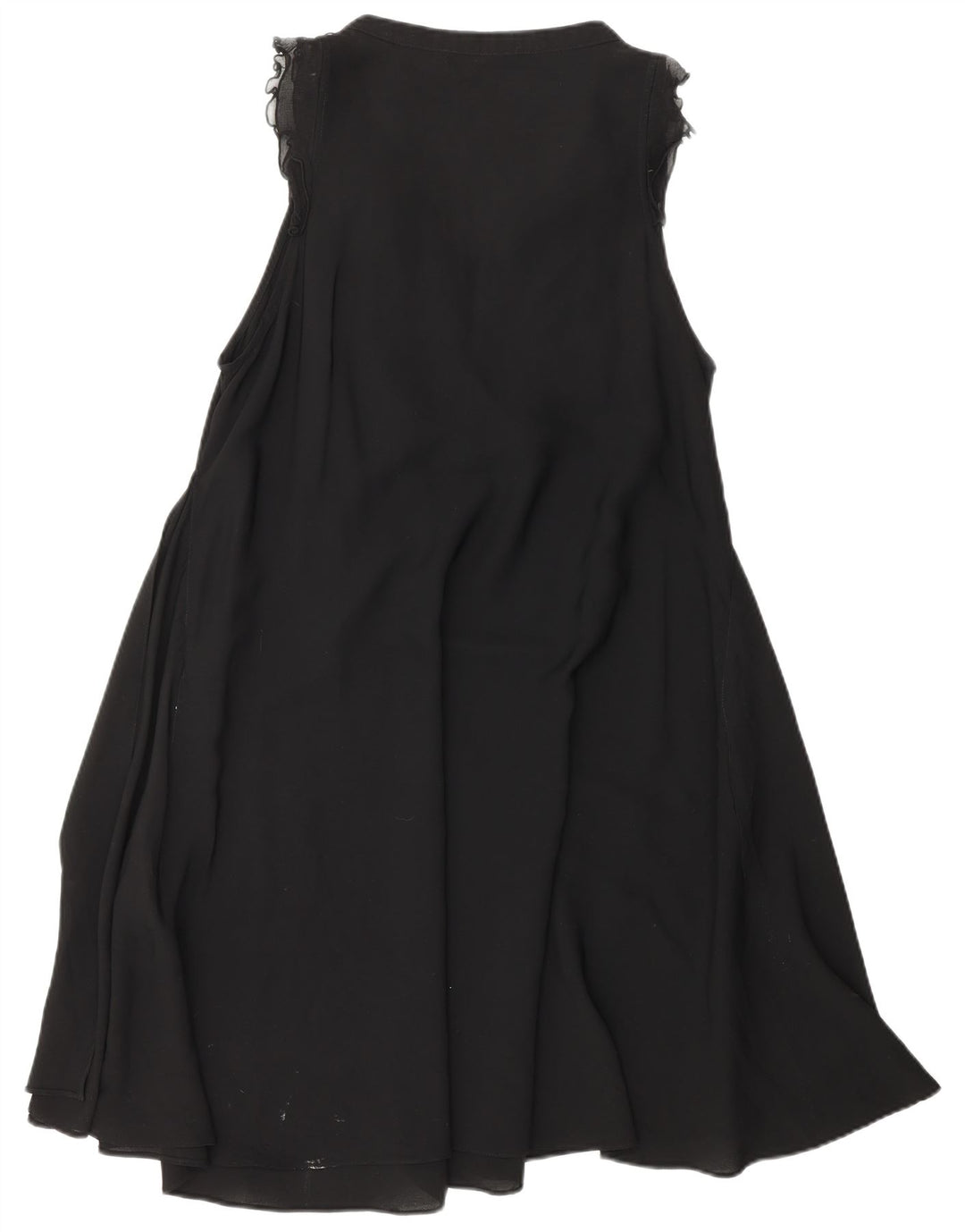 Abito a trapezio da donna ZARA con volant sul davanti UK 18 XL poliestere nero