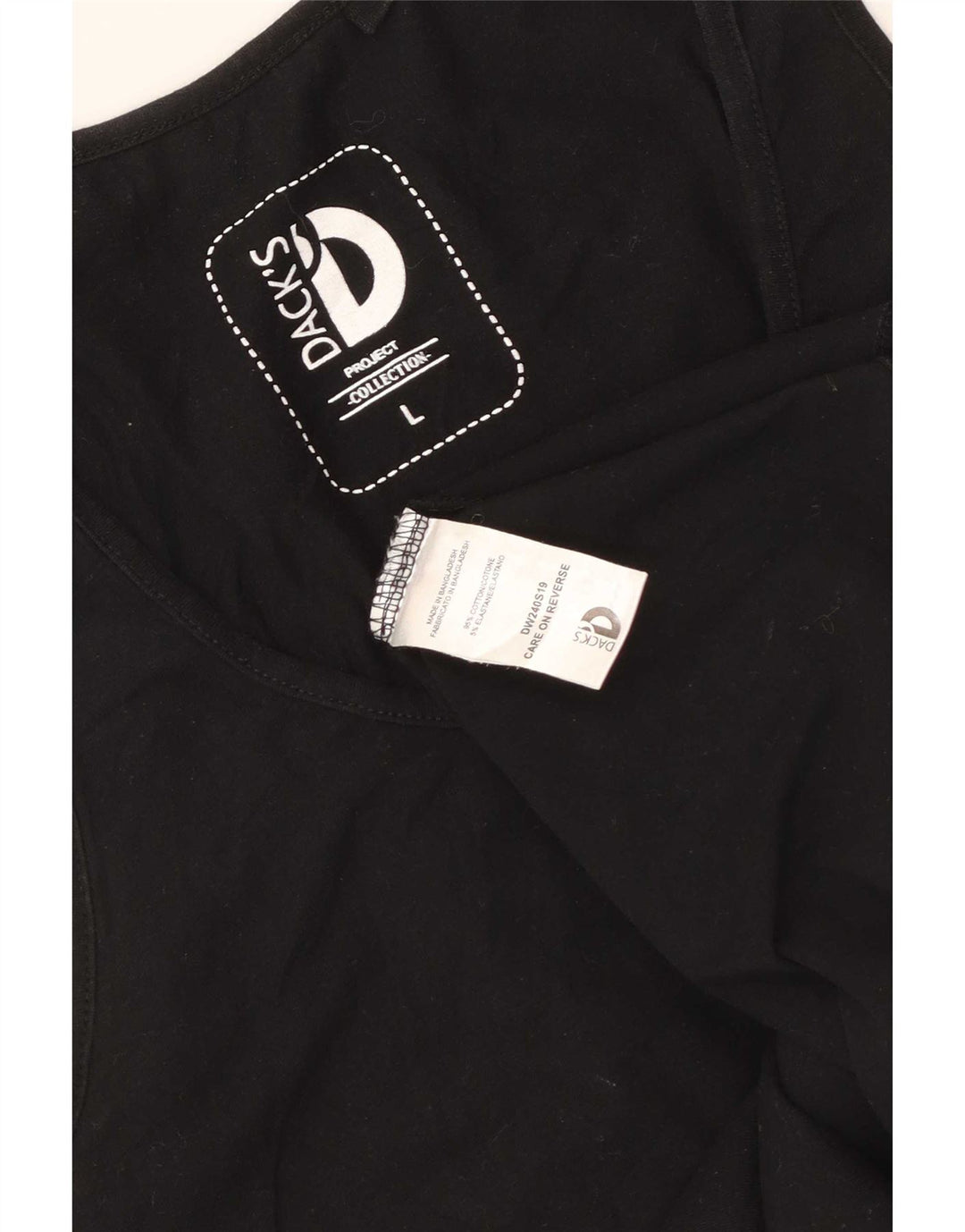 Canotta da donna di Dack UK 14 grande cotone nero