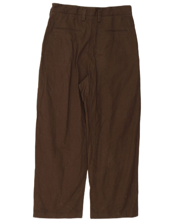 Pantaloni chino larghi da uomo Zara EU 38 Small W30 L28 cotone kaki