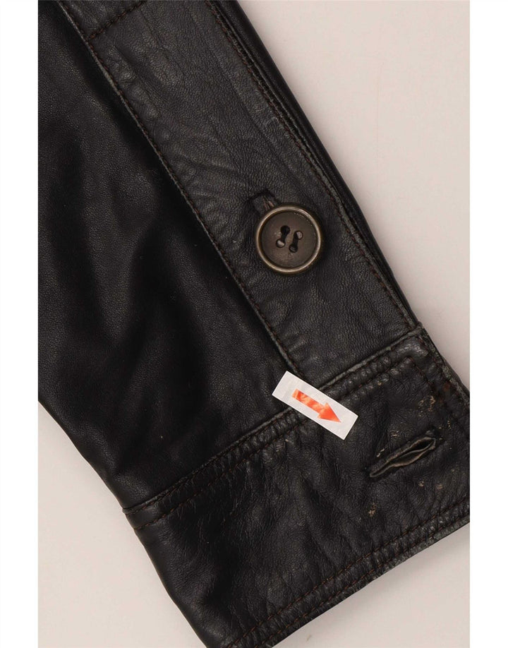 Giacca da motociclista in pelle da donna Promod UK 14 media nera
