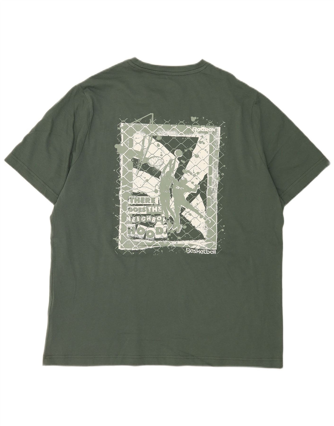 T-shirt grafica da uomo Reebok Top in cotone verde medio