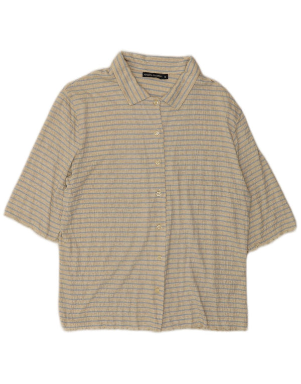 Marina Yachting Camicia a maniche corte da donna Camicetta UK 14 Beige medio a righe