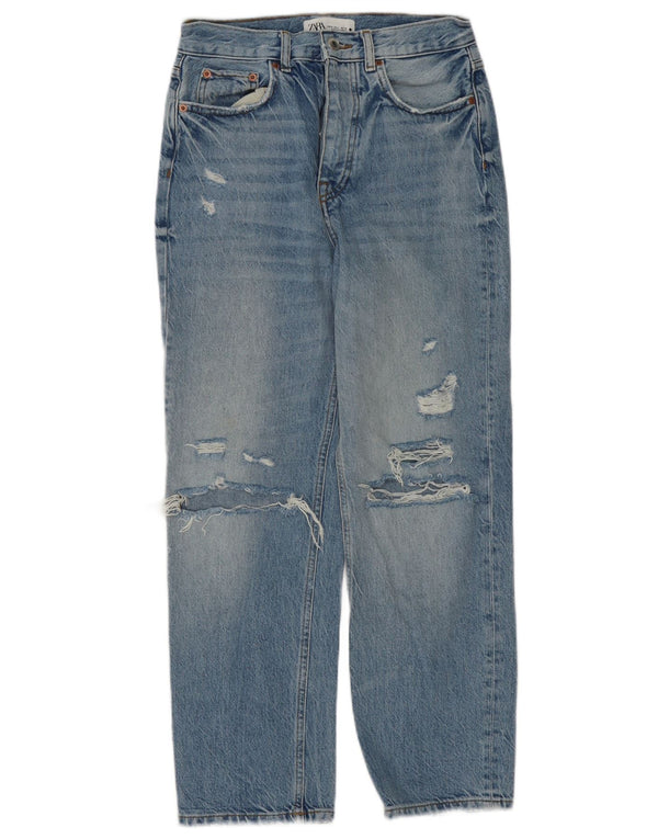 Jeans dritti a vita alta Zara da donna The Bliss EU 36 XS W26 L27 Blu