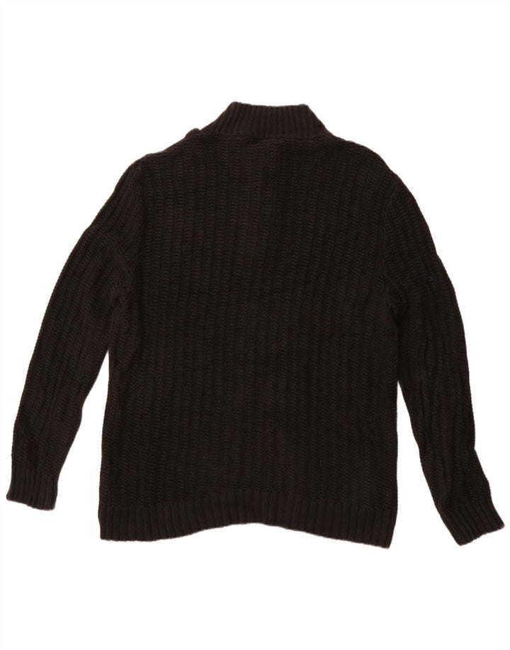 Maglione da uomo Calvin Klein con collo a bottoni XL in cotone nero